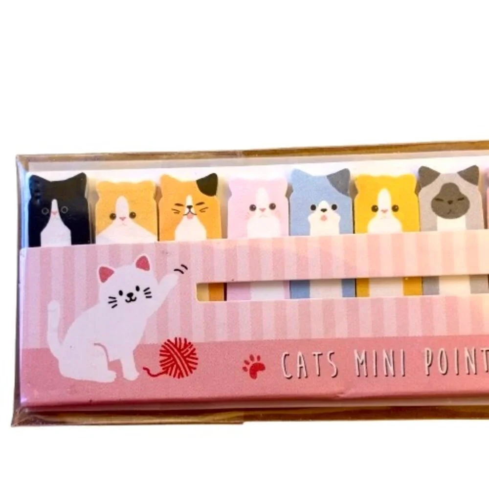 Cat Shape Sticky Note Flags Book Marker Memo from Japan 150 Sheets NEW
